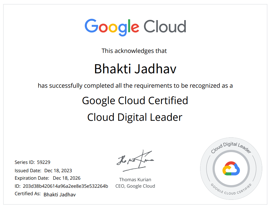 Cloud Digital Leader Certification