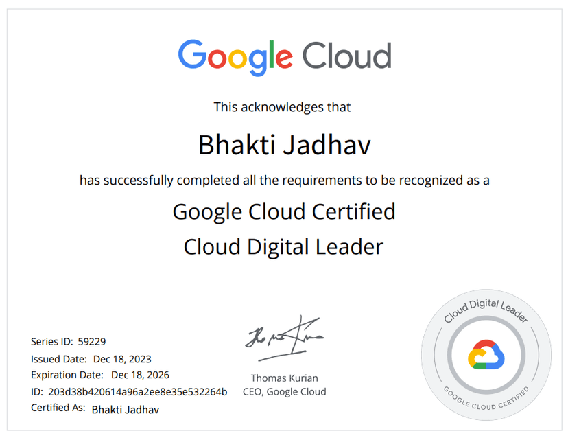 Cloud Digital Leader Certification